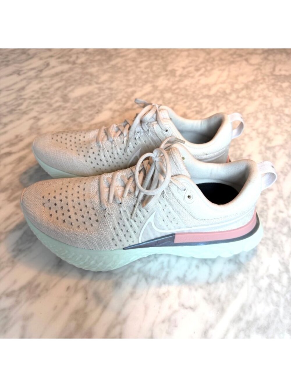 Nike React Infinity Run Flyknit 2 Womens Running Shoes White Pink Size 9/40.5 - Picture 8 of 11